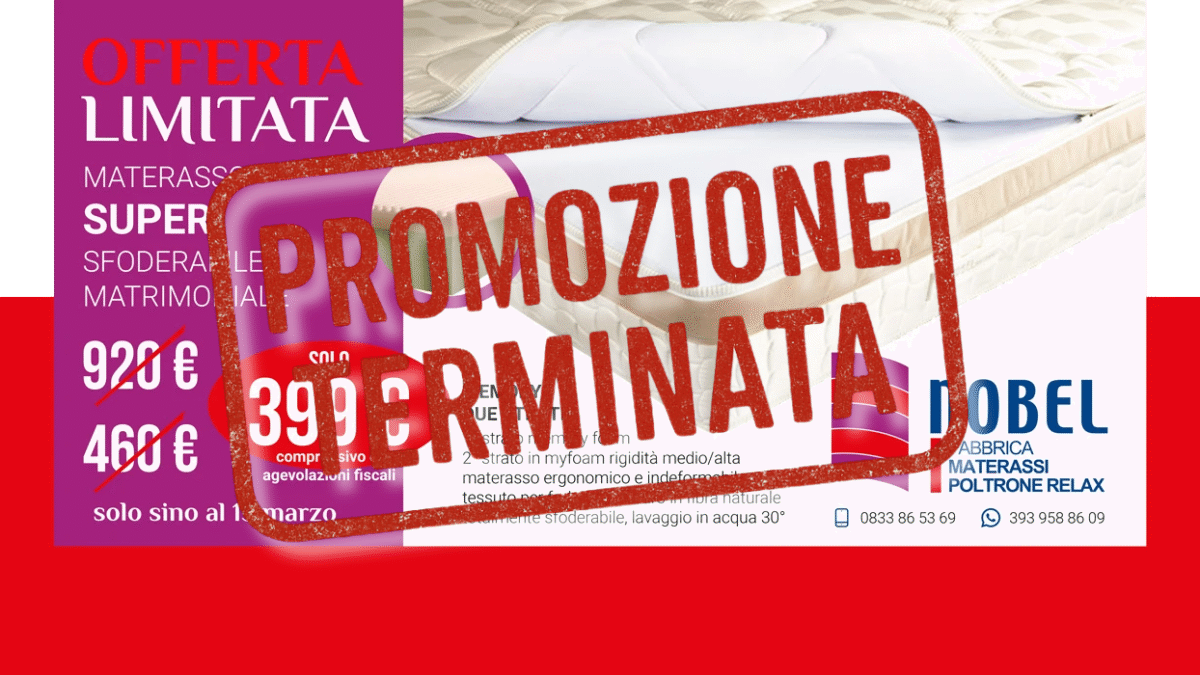 OFFERTA MATERASSO Nobel Materassi a Galatone