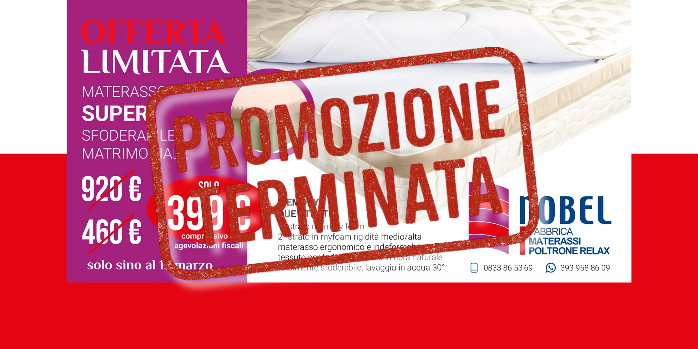 OFFERTA MATERASSO Nobel Materassi a Galatone