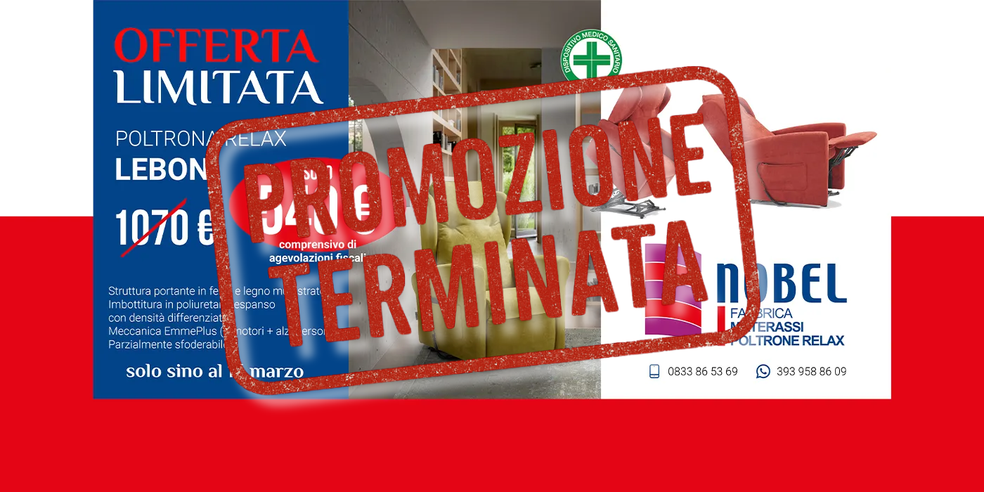 offerta poltrona relax Nobel Materassi a Galatone