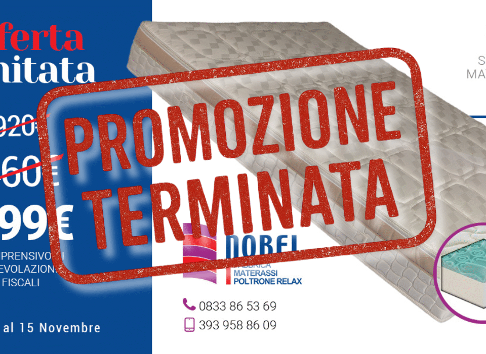 Offerta Limitata solo sino al 15 Novembre